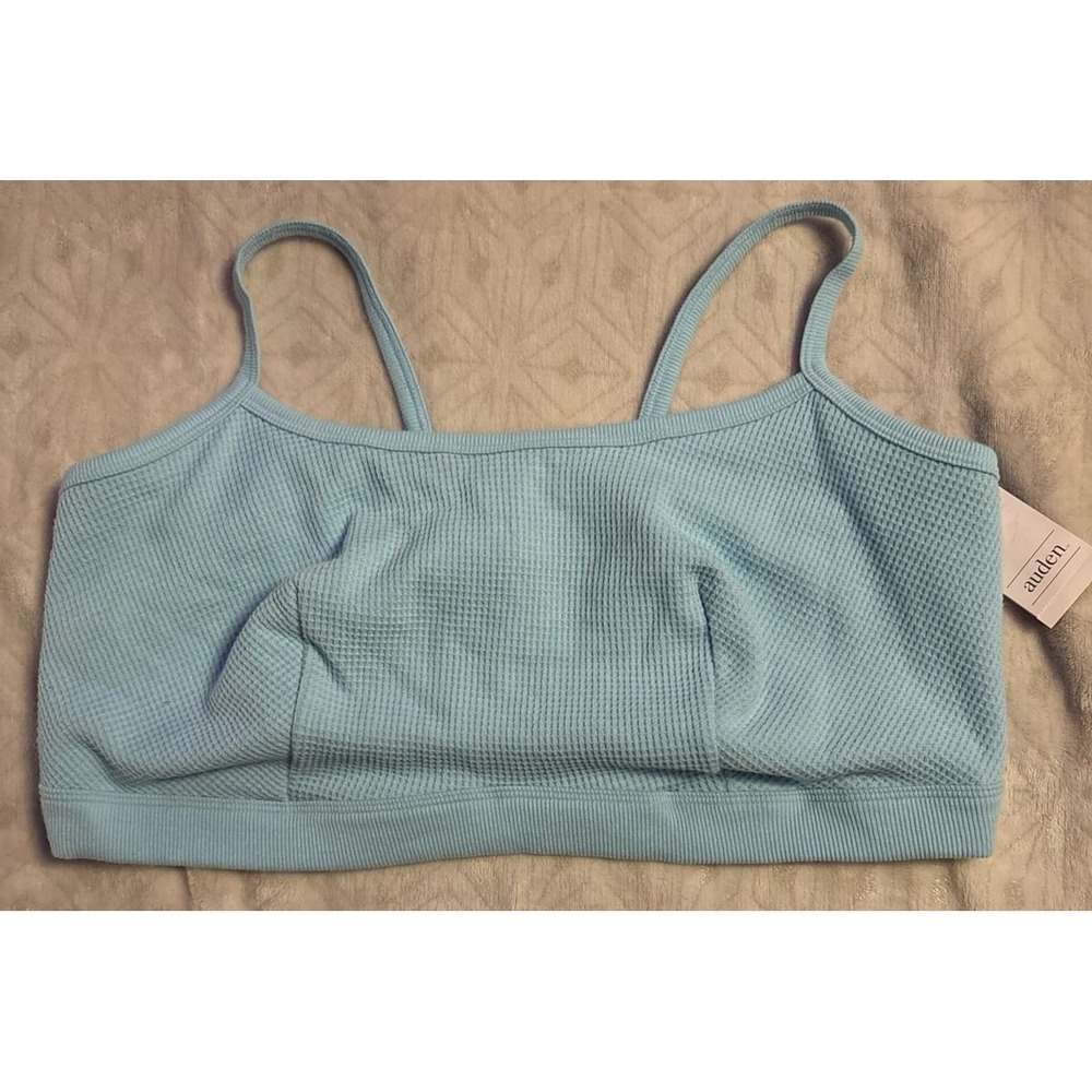 NEW Auden Plus Size Waffle Unlined Lounge Bralette in Baby‎ Blue, Size 2X
